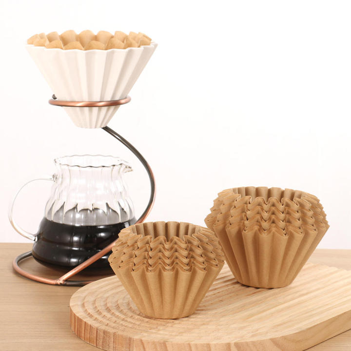 Coffee Accessories Cone Filter Paper Bowl Type Filter Cup Coffee Filter Paper Corrugated Origami Coffee Strainer