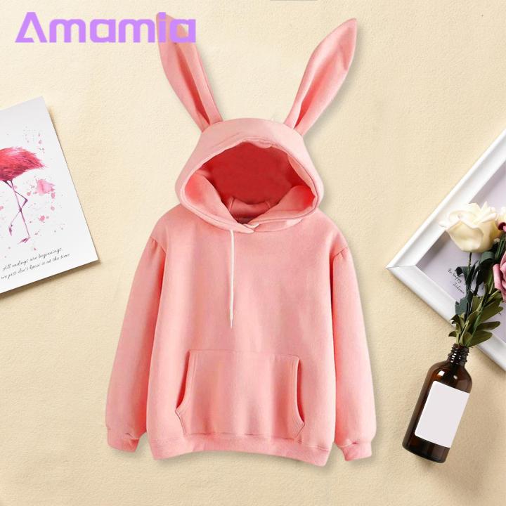 Women%20Solid%20Color%20Hoodie%20Cozy%20Bunny%20Ear%20Hoodie%20for%20Women%20Soft%20Warm%20Fall%20Winter%20Hooded%20Top%20Women%20Hoodie%20-%20Image%2010