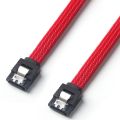 2 Pcs 50CM SATA 3.0 III SATA3 7Pin Data Cable 6Gb/S SSD Cables HDD Hard Disk Data Cord with Nylon Sleeved Premium Version (Black & Red).