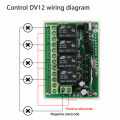 DC 12V 4 Channel 4CH Wireless RF Remote Control Switch 2 Transmitter 443.92MHz with Receiver DIY Tool. 