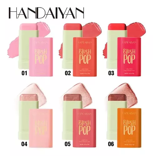 HANDAIYAN Powder Blusher Stick Vigorous Blush Cream Natural Stereo Cheek Facial Rouge Matte Highlight Brightening Contour Stick