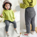 Baby Girl Leggings Spring Cotton 6 to 9 12 18 24 Months Dark Grey Toddler Girls Pants 0 to 1 2 3 4 5 6 7 8 Years Ribbed Trousers. 