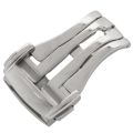 2pcs 18mm Stainless Steel Deployant Watch Strap Folding Buckle Clasp for Omega - Smooth & Matte. 