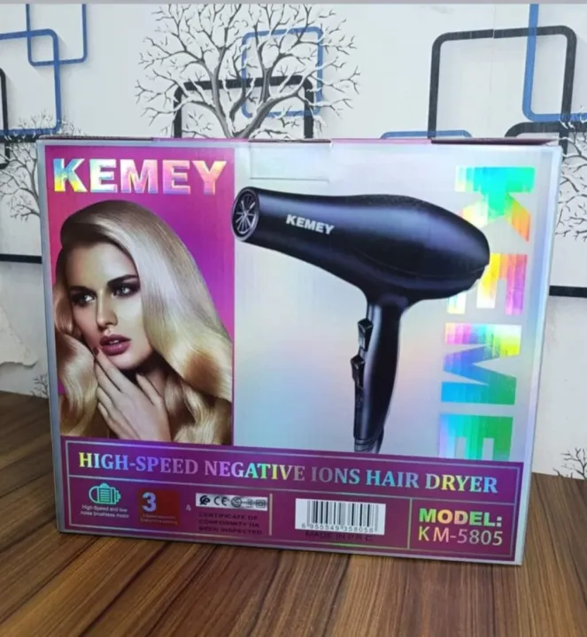 Kemei-KM-5805-1000W-%20(%202%20in%20!%20)%20Powerful-Professional-Heavy-Duty-Hair-Dryer-for-Unisex%20-%20Black%20-%20Image%202
