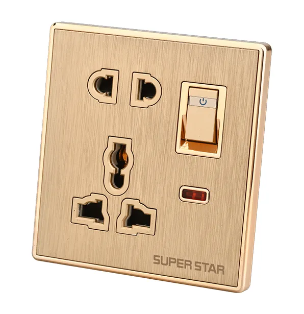 Super%20Star%20Glamour%2013A%205%20Pin%20Multi%20Function%20Combined%20Socket%20with%20Switch%205Pin%20Electrical%20Wall%20Outlet%20with%20Indicator%20-%20Image%202