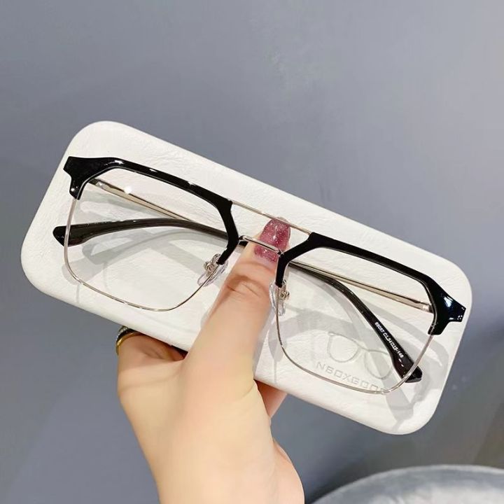 Myopia%20glasses,%20handsome%20men,%20double-beam%20half-frame,%20can%20be%20equipped%20with%20power,%20anti-blue%20light,%20anti-optics,%20eye%20protection,%20flat%20frames,%20women's%20tide%20-%20Image%203