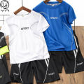 Summer Boys' Suit2022New Short-Sleeved Shorts Children's Two-Piece Suit Sports Quick-Drying Top Medium and Large Children Basketball Wear. 