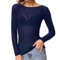 Women Blouse Tops See-through Mesh Pullover Tops Transparent Club Tee Shirt Punk Beach Women Blouse.