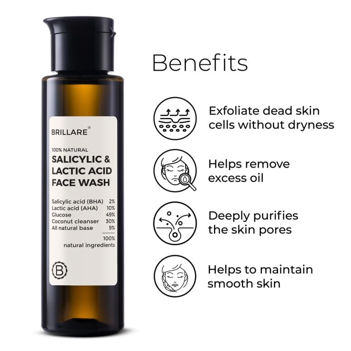 Brillare%20Salicylic%20&%20Lactic%20Acid%20Face%20Wash%20Useful%20for%20Clear%20Acne%20Prone%20Skin%20100%25%20Natural%20with%20Salicylic%20Acid%20-%20Image%203