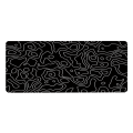 Desk Mat,Topographic Contour Extended Big Mouse Pad Computer Keyboard Mouse Mat with Non-Slip Base (31.5x11.8 In) D Durable Easy to Use. 