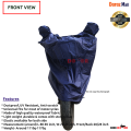 Water Resistant Universal Bike Dust Cover With Storage Bag(7 Feet) -Black & Blue (Premium Quality)).