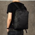 High Quality Fashion Genuine Leather Backpack Men Bagpack Student School Bag Backpack daily male Rucksack large Knapsack Black. 
