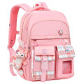 New school bag for girls, primary school students, four or five, girls three to six, load reduction spine protection, first grade girls, ultra-light children. 