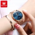 Olevs Ladies Watches Original Brand Waterproof Stainless Steel Strap Fashion Casual Rose Gold Quartz Analog Watch For Women.