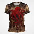 Ocean octopus graphic t shirt print T-shirts men vintage goth tee men's tshirt fashion summer short sleeve 3D anime printed tops.