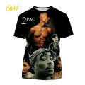 New Fashion Hip-hop Rapper Tupac Shakur 3D Printed T-shirt Fashion Personality 2Pac Hip-hop Street Style Neutral Casual T Shirt. 