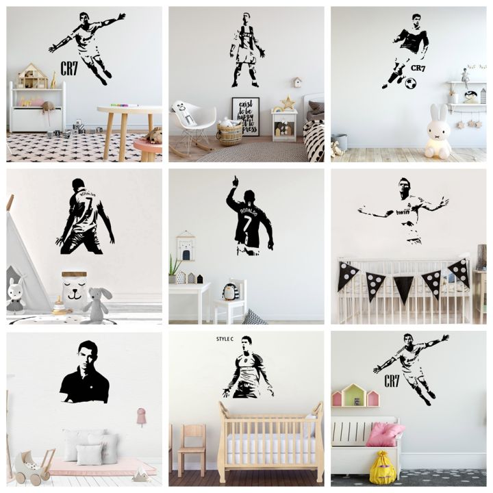 Football Cristiano Ronaldo player Wall Decal Art Vinyl Stickers For Kids Rooms Removable Decor Wall Decals
