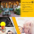 Bug Light Bulb Yellow LED Bulbs, Outdoor Porch Lights, Amber Bedroom Night Light Bulb A60 Bugs LED Bulbs, Warm LEDs Hallway Lighting Decorative Lamps,40W Equivalent E27 Edison Bulb(9W). 