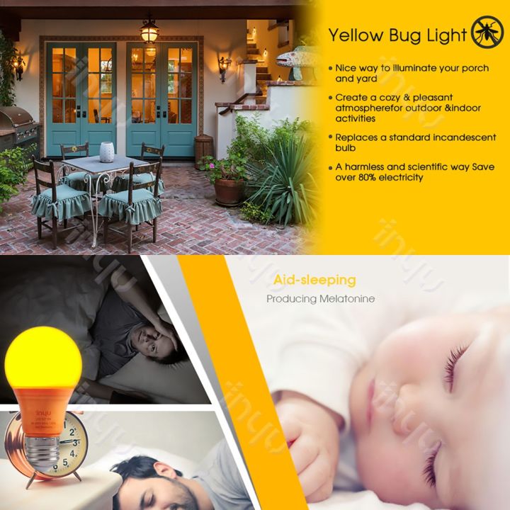 Bug%20Light%20Bulb%20Yellow%20LED%20Bulbs,%20Outdoor%20Porch%20Lights,%20Amber%20Bedroom%20Night%20Light%20Bulb%20A60%20Bugs%20LED%20Bulbs,%20Warm%20LEDs%20Hallway%20Lighting%20Decorative%20Lamps,40W%20Equivalent%20E27%20Edison%20Bulb(9W)%20-%20Image%205