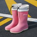 Women's Rain Boots Rain Shoes Waterproof Non-Slip Mid-Calf Work Rubber Shoes Fleece-Lined Warm Fashion Stocking Women's Rain Boots. 