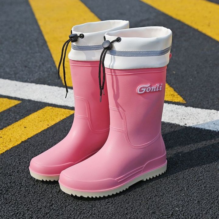 Women's%20Rain%20Boots%20Rain%20Shoes%20Waterproof%20Non-Slip%20Mid-Calf%20Work%20Rubber%20Shoes%20Fleece-Lined%20Warm%20Fashion%20Stocking%20Women's%20Rain%20Boots%20-%20Image%205