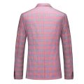 Red Striped Plaid Suit 3-piece Men's Wedding Party Dress Jacket and Pants Vest Fashion Slim Men Blazer Coat Trousers Waistcoat. 