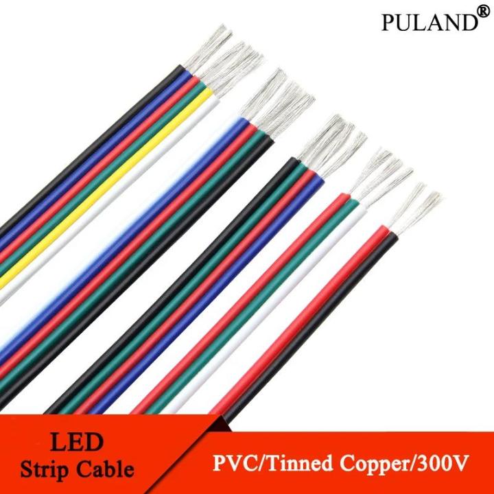 3/5/10m LED Cable Electrical Wire 2/3/4/5/6pin LED Extension Cables For ...