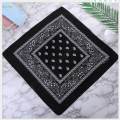 Men Women Cotton Paisley Bandana Head Wrap Head Neck Scarf Kerchief Black. 