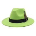 White Woolen Gentleman Classic British Jazz Feather Top Hat Wide Brim Party Church Wedding Fedora Hats Men Women Panama Felt Cap. 