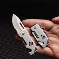 Camping Mini Foldable Knife D2 Steel Knife Mini Portable Sharp Open Box Knife Keychain Pendant Camping Jackknife. 