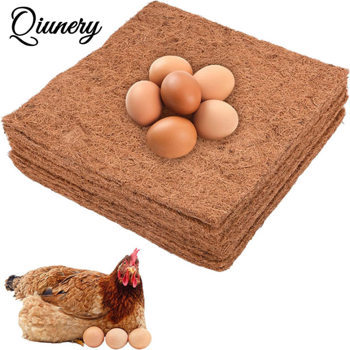 Qiunery 6pcs Chicken Nest Box Liners, Chicken Coop Bedding, Chicken Bedding Nest Liners, Non Disposable Poultry Supplies, Wooden Laying Hen Nesting Pads 12.99x12.99 Inches