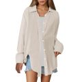 Ladies’ Everyday Cotton Crepe Shirt – Soft Textured Fabric with Classic Button Closure.