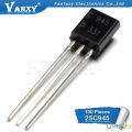 10Pcs- C945 2SC945 2SC-945 2SC 945 NPN Transistor 50V 0.1A 0.25W TO-92 Package 3 Pin Leads Bipolar NPN General Purpose Transistor.