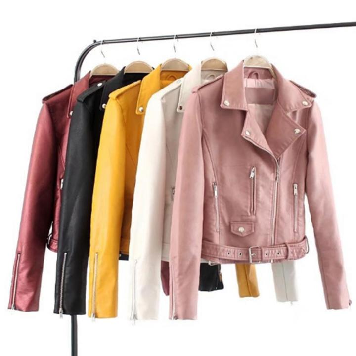 Lapel%20Coat%20Short%20Pocket%20Long%20Sleeve%20Jacket%20Coat%20Short%20Coat%20Zipper%20Button%20Jacket%20Lady%20Leather%20Motorcycle%20Coat%20-%20Image%202