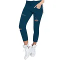 Women Pants Solid Color Simple Drawstring Ripped Spring Leggings for Daily Wear. 