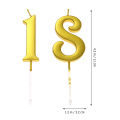 2pcs 16/18/21/40 Birthday Number Decoration Bithday Cake Topper Candles Party Supplies Golden Number. 
