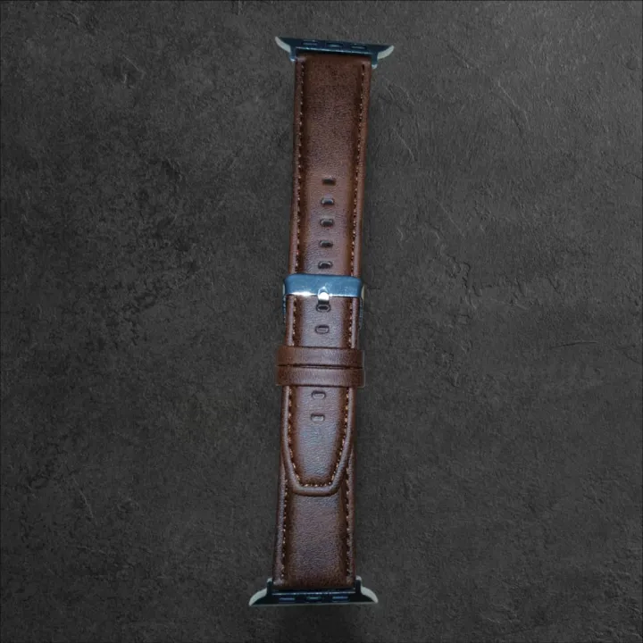 Leather%20Watchband%20Soft%20Material%20Watch%20Band%20Wrist%20Strap%2042mm/44mm/45mm/49mm%20With%20Silver%20Stainless%20Steel%20Buckle%20-%20Image%208