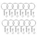 FashionApple 150pcs Key Ring with Chain Split Jump Rings with Screw Eye Pins DIY Keychain. 