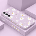 A55 Elegant Daisy Silicone Phone Case For Samsung A55 A54 A35 A34 A24 A15 A14 A05S A04S M14 Thin shatterproof Back Cover.