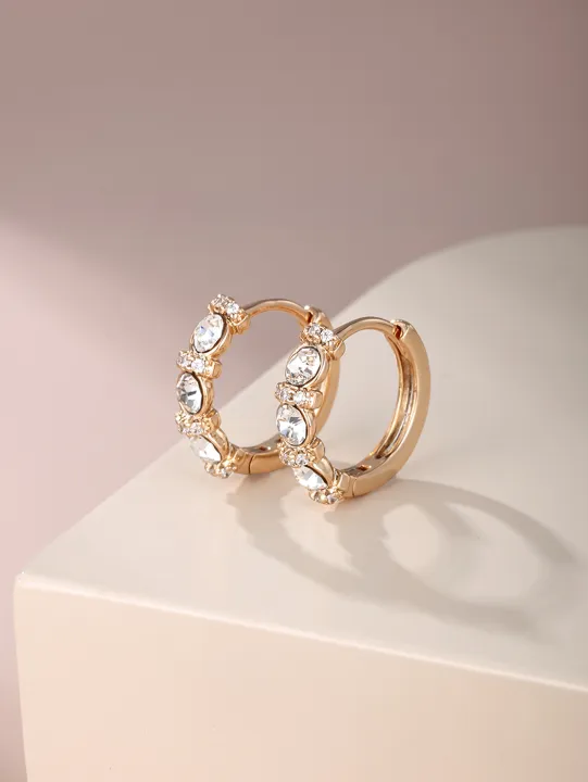 Xuping%20jewelry%20manufacturers%20wholesale%20fashion%20alloy%20earrings%20Korean%20niche%20single-row%20crystal%20hoop%20earring%20earrings%20-%20Image%204