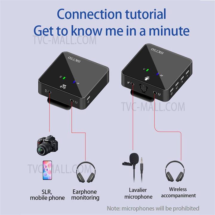 SK750%20Wireless%20Lavalier%20Microphone%20for%20Phone%20DSLR%20Camera%20Smartphone%202.4GHz%20Wireless%20Mic%20Recording%20for%20Vlog%20-%20Image%202