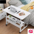 Laptop Table Height Adjustable Movable Laptop Desk With Storage Shelf Computer Desk Table 2 Layers - Foldable Laptop Stand. 