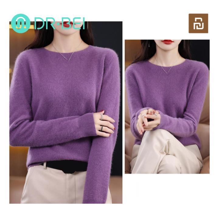 Women%20Sweater%20Cozy%20Imitation%20mere%20Sweater%20for%20Women%20Slim%20Fit%20Ribbed%20Knit%20Top%20Long%20Sleeve%20Crew%20Neck%20Solid%20Color%20Sweater%20Fashion%20Advanced%20Dyeing%20Technology%20Sweater%20-%20Image%204