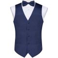 【Alien Alien】 Burgundy Red Solid Silk Men Suit Vest Pre-tied Bow Tie Set Wedding Party Formal Tuxedo Male Blazer Waistcoat Business Party Vest. 