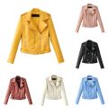Faux Leather Jacket Women's Grunge Zippered Belted Lapel Streetwear Motorcycle Coats Cool Girls Asymmetrical Bomber Jackets.
