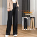 Women'S Loose Spring Summer 2024 New High Waist Wide Legs Slim Casual Trousers Korean Fashion Trend Female Suit Straight Pants. 