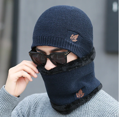 Mens Womens Winter Beanie Hat Scarf Set Warm Knit Hat Thick