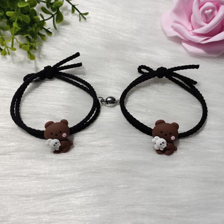 New%20Hugging%20Bear%20Bunny%20Magnetic%20Couple%20Bracelet%20Kid%20Friend%20tudent%20Cartoon%20Rubber%20Band%20Hair%20Rope%20Fahion%20Gift%201Pair%20-%20Image%208