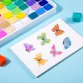 HiMi Miya Gouache Paint Set  56 Colors x 30ml Unique Jelly Cup Design - Black Box or White Box. 