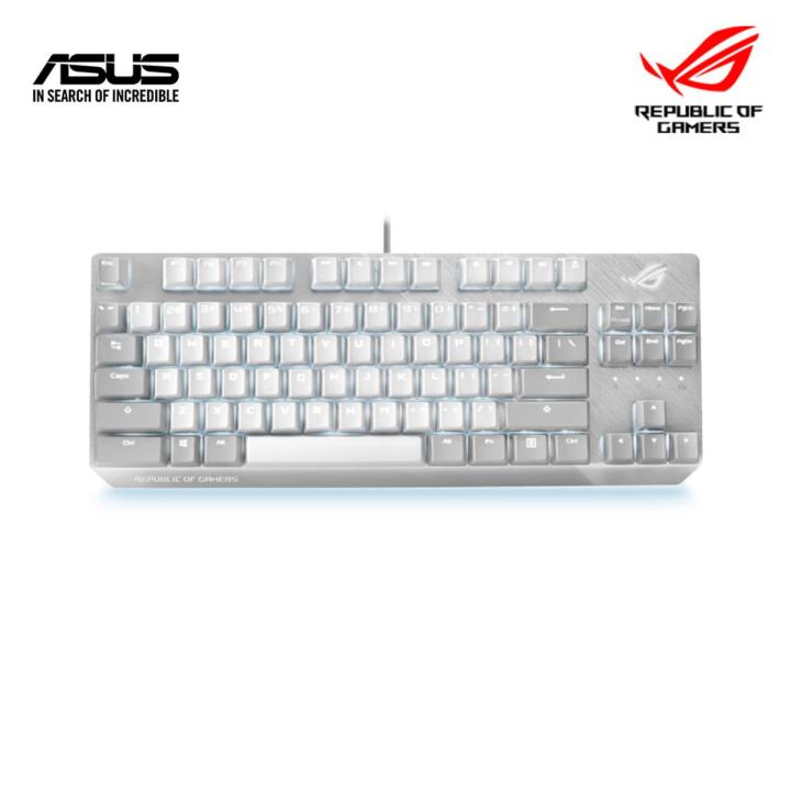 Asus ROG Strix Scope NX TKL Moonlight White (X806) RGB Mechanical Gaming Keyboard - For FPS games - With ROG NX Red Switches - Aura Sync lighting
